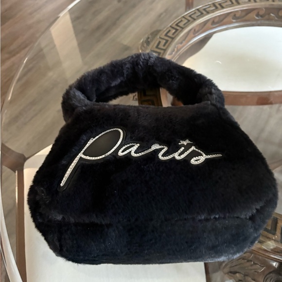 🖤🖤PARIS HILTON FOREVER FUR BLACK BAGUETTE/SHOULDER BLING BAG!🖤🖤 - Picture 3 of 8